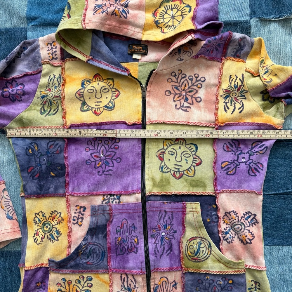 boho sun patchwork rising international zip up ho… - image 8